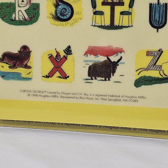 Vintage Margret Ray Curious George Learns The  Alphabet Authentic 1995 Mouse Pad - Picture 3 of 6